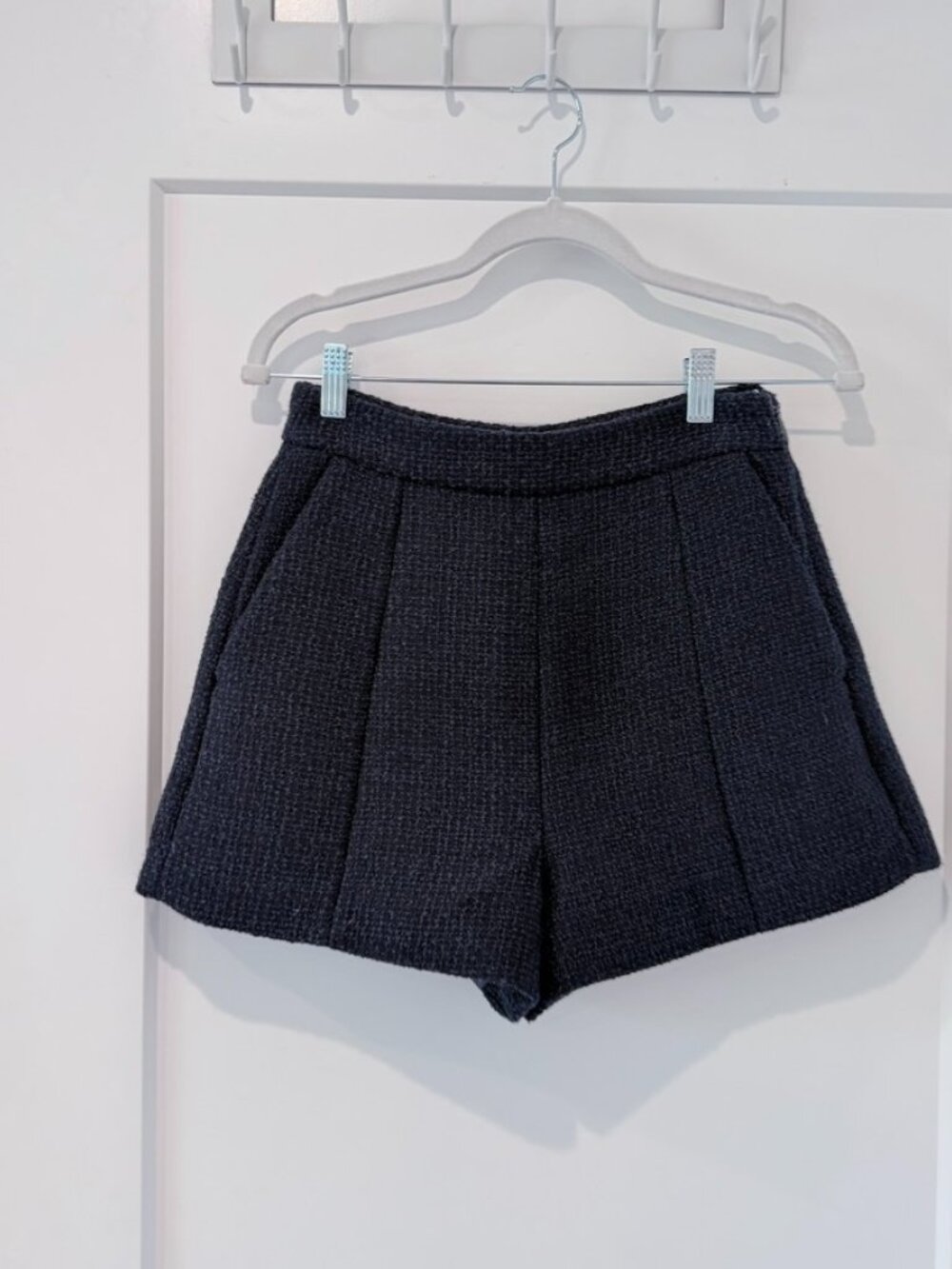 NWOT Meshki Parker Boucle Shorts - Midnight Blue, XS - Picture 5 of 9